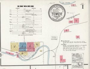 Sanborn Fire Insurance Maps - Tower, MN - October 1921