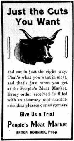 People's Meat Market - 1912 Advertisement
