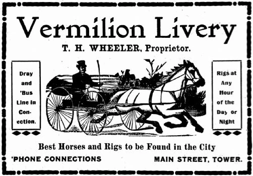 Vermilion Livery - 1912 Advertisement