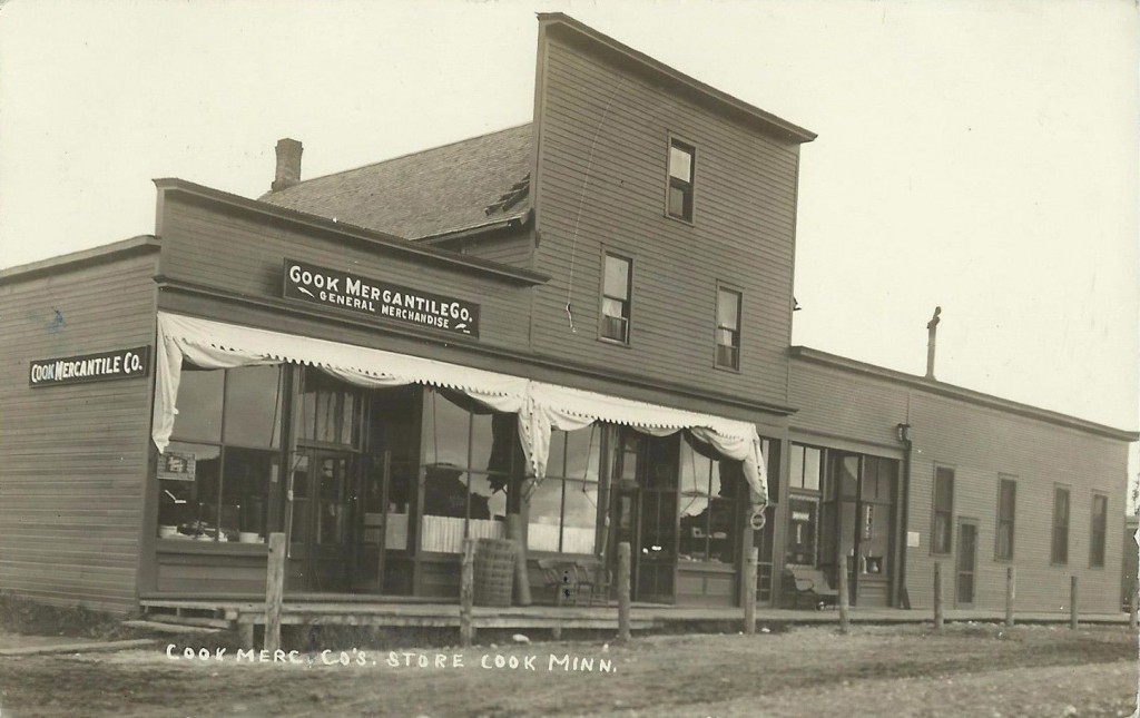 Photo of the Cook Mercantile Company in Cook, Minnesota